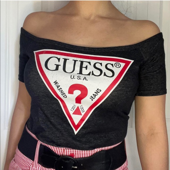 Guess grey low cut top - Picture 1 of 1